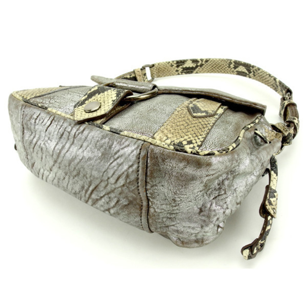 Miu Miu Python Leather Handbag Silver - image 4